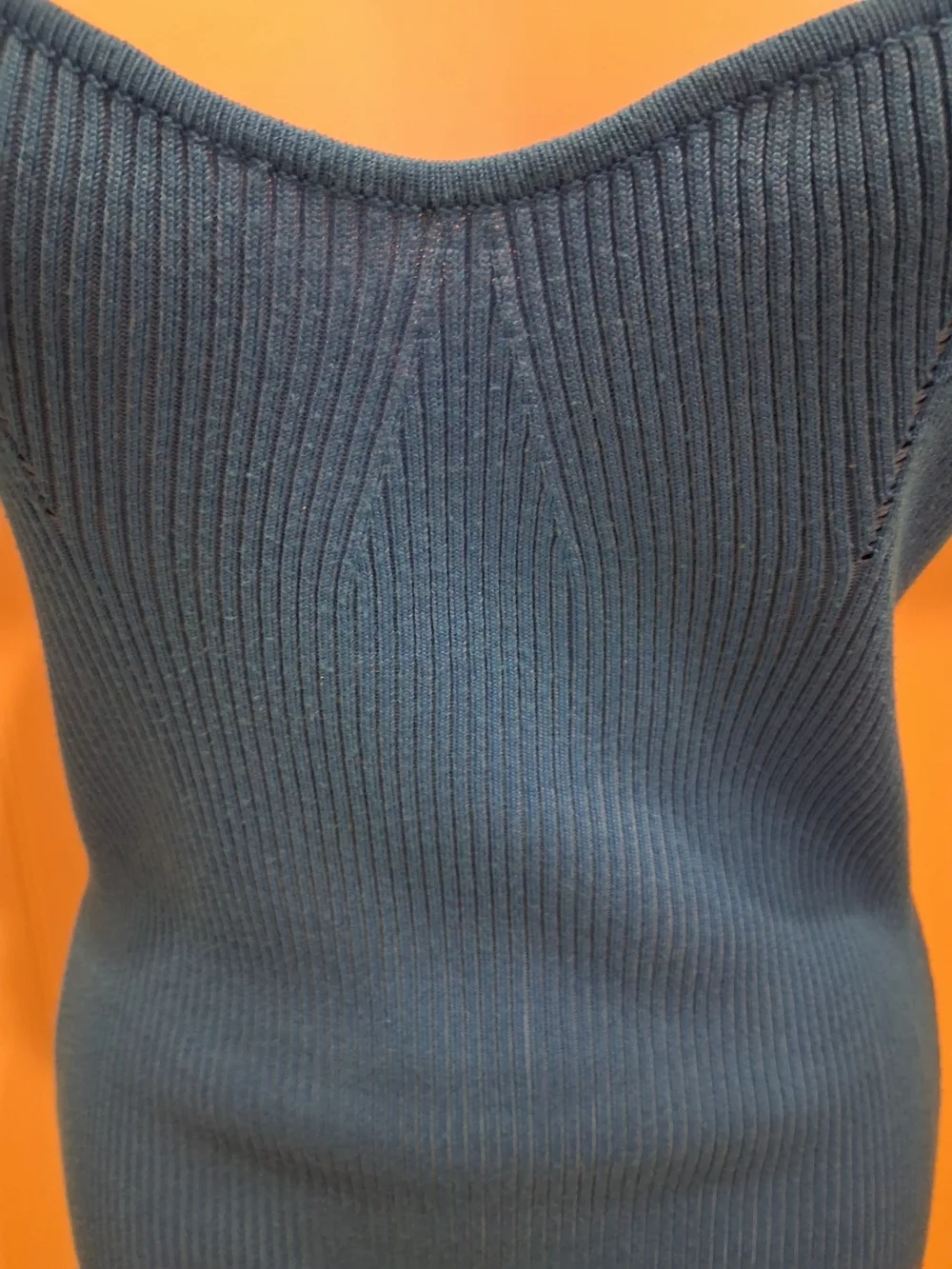 Almost Famous Teal-Blue Ribbed Square Neck Mini Dress